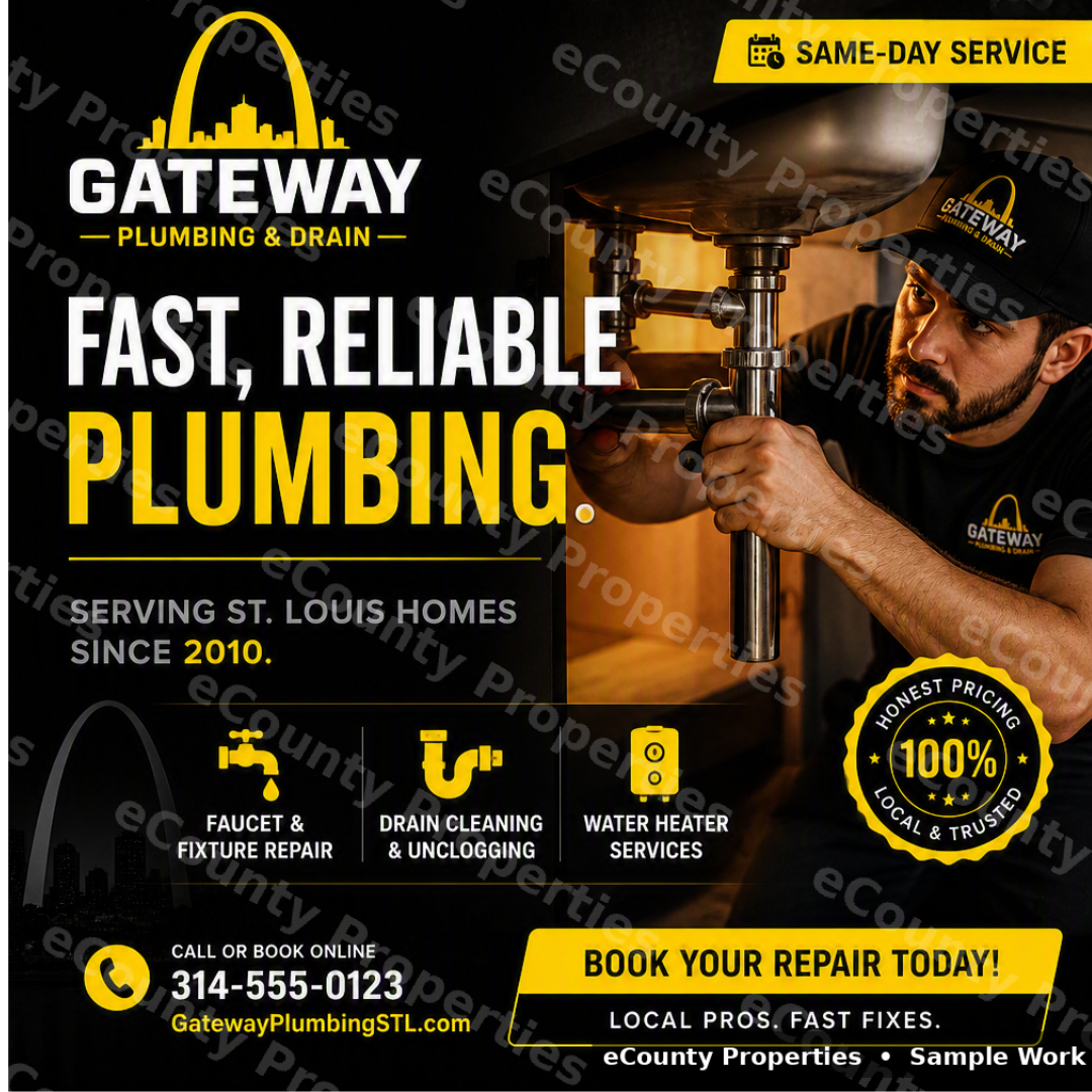 Plumbing company promotional ad
